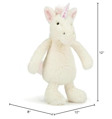 Jellycat Bashful Unicorn Stuffed Animal, Small, 7 inches thumbnail 2