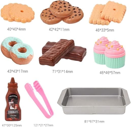 Elitoky Cookie Play Food Set, Play Food for Kids Kitchen - Play Kitchen Accessories - Play Baking Cookies and Cupcakes Plastic Toy Food for Pretend Play, Kids Toddler Childrens Birthday Gifts thumbnail 7