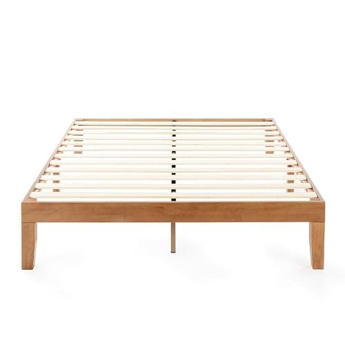 Mellow Naturalista Classic - 12 Inch Solid Wood Platform Bed with Wooden Slats, No Box Spring Needed, Easy Assembly, Queen, Pine thumbnail 3