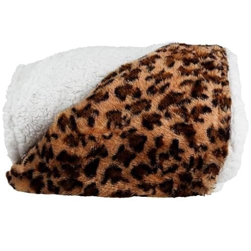 Sherpa Fleece Throw Blanket - 50x60-Inch Machine-Washable Reversible Throw - Fluffy Blankets for Couch, Chair, or Bed by Lavish Home (Leopard) | Fluffy, Reversible, Machine-Washable, Blankets, for Couch, Bed, Chair thumbnail 8