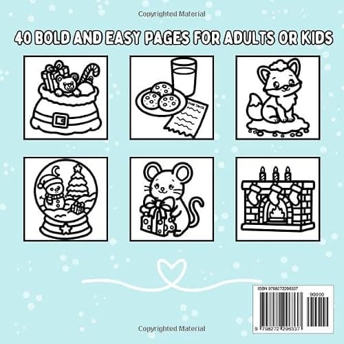 Winter Wonder: Christmas Inspired Bold and Easy Coloring Book for Adults or Kids thumbnail 2