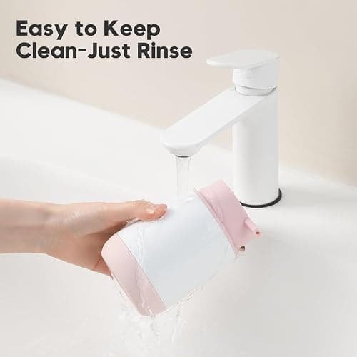 YAUKPH Refillable Pink Liquid Soap Dispenser Cute Decor Style for Bathroom & Kitchen Suitable for Kids and Adults thumbnail 5