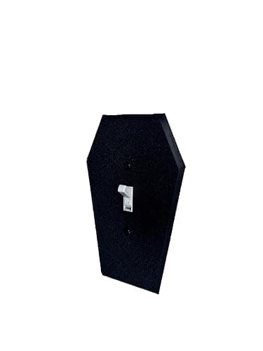 The Grey House Gothic Coffin Shaped Light Switch Cover Halloween Decor (Single Toggle Light Switch Cover), Black thumbnail 3