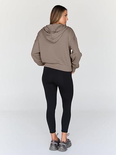 Trendy Queen Womens Cropped Zip Up Hoodie Lightweight Sweatshirt Casual Athletic Jacket thumbnail 5