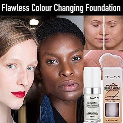 KOSIMI 30ml TLM Color Changing Foundation Liquid Base Makeup Change To Your Skin Tone By Just Blending, white thumbnail 4