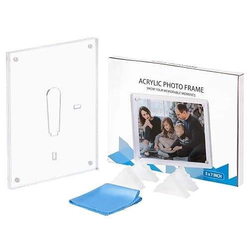ECOSEAO Acrylic Picture Frames 6x8 Inches - 5 Pack Clear Magnetic Picture Frame Desktop Display with Photo Frame Support Stand Best Gift for Family, Baby, Thanksgiving thumbnail 7