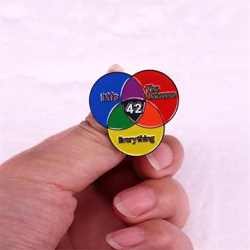 yangjinyu Life Everything The Universe Enamel Pin Collar Pin Crossed Circle Backpack Brooch Jacket Hat Jewelry Accessory thumbnail 3