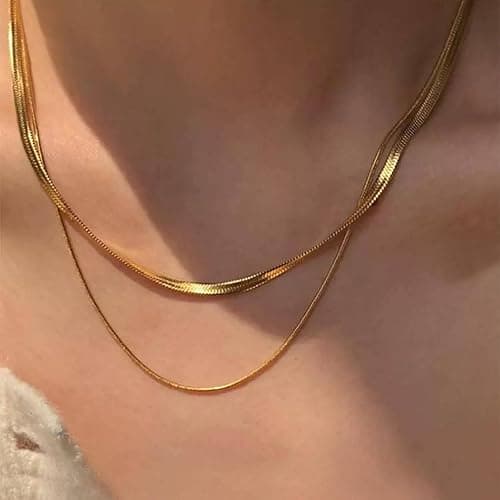 IFNODO 57pcs Gold Jewelry Set With 3 PCS Necklace, 12 PCS Bracelet,20pcs Hoop Stud Earrings,22pcs rings set For Women For Birthday Gifts thumbnail 8