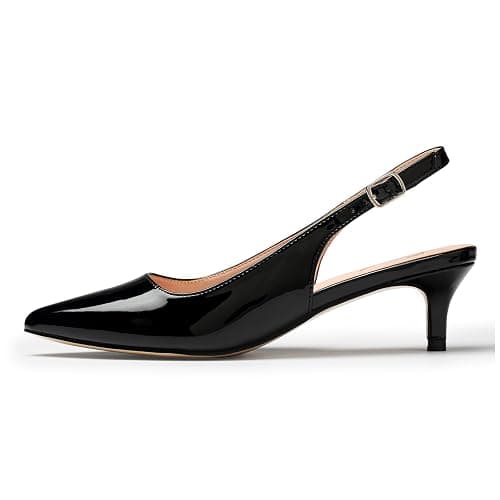 Black Low Kitten Heels - Image 1