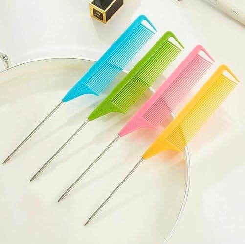 10pcs Rat Tail Combs Set,Salon Hair Stylists Metal Fine Tooth Combs thumbnail 7