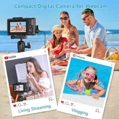 5K Vlogging Digital Camera for Beginners,80MP Travel Camera for Photography with 32GB Card,18X Zoom Portable Compact Camera with 180° Flip Screen,Waterproof Point and Shoot Camera for Teen,Ideal Gift thumbnail 8