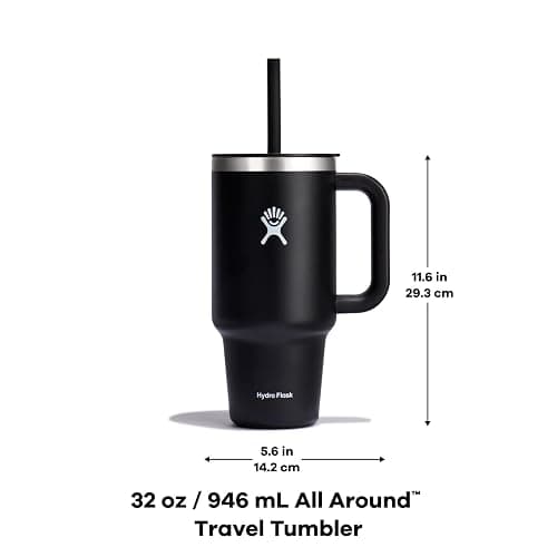 Hydro Flask Travel Tumbler with Handle, Lid and Straw - Insulated Stainless Steel in 32 Oz Trillium thumbnail 3