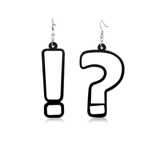 Question Mark and Exclamation Mark Acrylic Big Long dangle Earrings Jewelry for Women Girls Accessories - Image 1