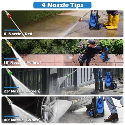 Pressure Washer -5000PSI Power Washer 500ML Foam Canno with Pressure Washers 4 Quick Connect Nozzles for Cars Patios Driveway thumbnail 5