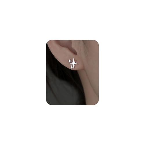 Sterling Silver Post Earrings Star Stud Earrings for Women Teen Trendy Hypoallergenic Small Post Pierced Studs Earrings Jewelry Gifts - Image 1