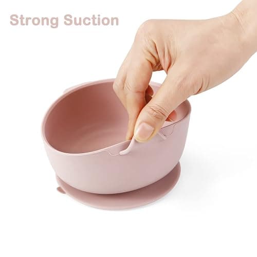 PandaEar 3 Pack Baby Bowls with Suction| Leak-Proof Stay Put Silicone Food Bowl with Lids for Babies Kids Toddlers Infants| Food Grade Soft Safe BPA-Free Silicone (Pink Rose Linen) thumbnail 5