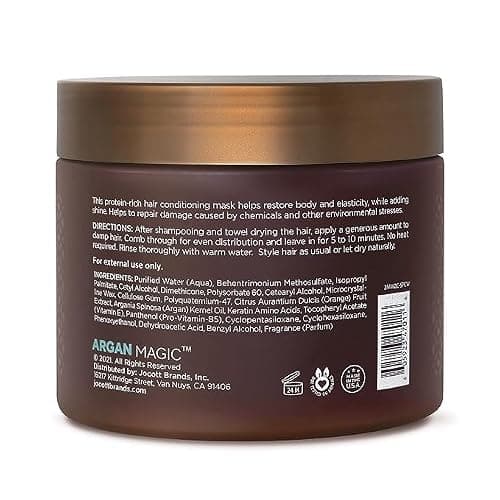 Argan Magic Restorative Hair Mask - Protein Rich Conditioning Hair Mask that Hydrates, Restores And Repairs Damaged Hair | Paraben Free, (12 oz) thumbnail 2