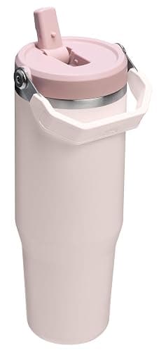 STANLEY IceFlow 2.0 Flip Straw Tumbler with Handle 30 oz | Twist On Lid and Flip Up Straw | Leak Resistant Water Bottle | Insulated Stainless Steel | BPA-Free | Rose Quartz 2.0 thumbnail 3