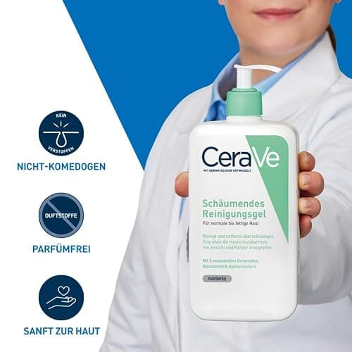 CeraVe - Schaumgel – reinigt & entfernt überschüssiges Talg, ohne die Hautbarriere zu beeinträchtigen – Hyaluronsäure, Ceramide & Niacinamid – normale bis fettige Haut – 562 ml thumbnail 3