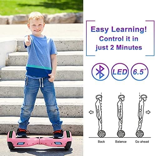SISIGAD Scooters for Kids Ages 7-12, with Built-in Bluetooth Speaker and 6.5" Colorful Lights Wheels, Safety Certified Self Balancing Scooter thumbnail 4