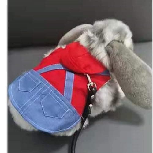 Anelekor Small Pet Costume Rabbit Clothes Ferret Hoodies Sweatshirt Bunny Vest Harness and Leash Set Kitten Sweater Small Animals Outfits for Chihuahua Kitty Mini Dog and Small Breeds (A, S) thumbnail 3