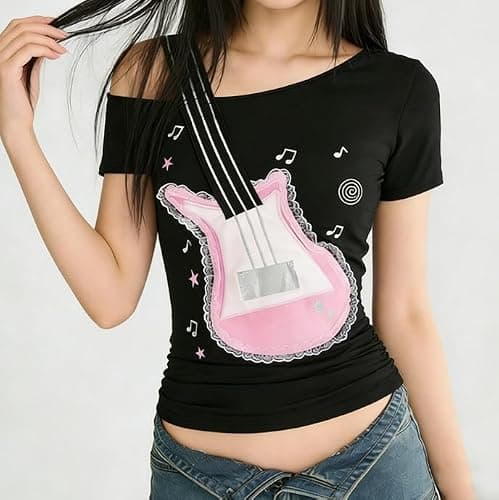Cute Shirts for Teens Y2k Outfits Cute Harajuku Emo Vintage Gyaru Cutecore Clothes Shirts Graphic Tees 2000s Tops thumbnail 4