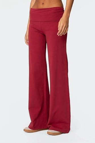 Amiblvowa Women Fold Over Yoga Pants Low Rise Wide Leg Sweatpants Color Block Flare Leggings Y2k Foldover Lounge Workout 2025 thumbnail 3