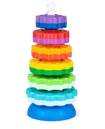 FANCY Grande Pyramide pour Bébé Jouet à Empiler 40 cm - Jouet d’Éveil avec Les Engrenages Jeux Éducatifs pour Bébé Empilement et Culbuto Cadeau Enfant 1 2 3 Ans (Grande) - Image 1