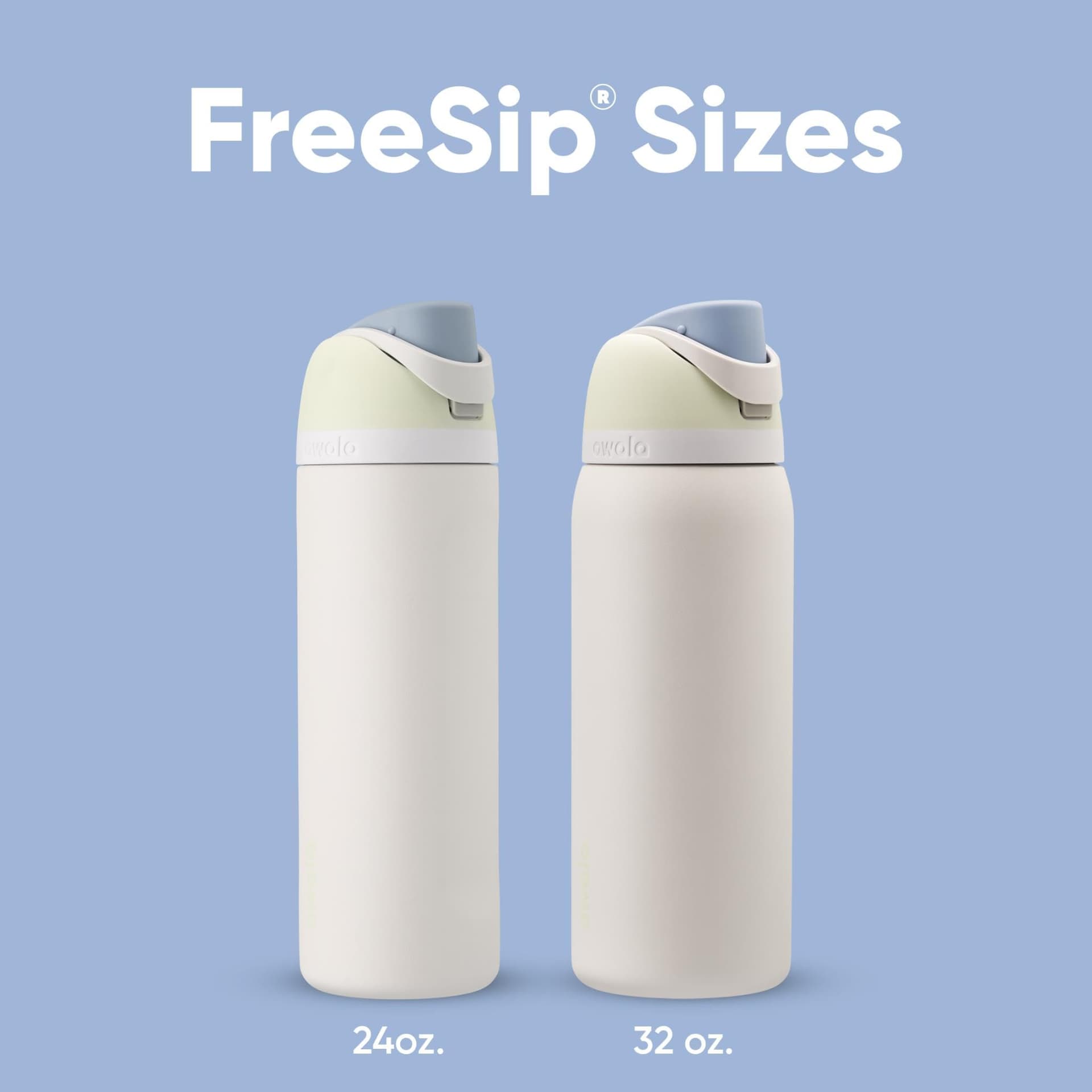 Owala Freesip Botella de agua de acero inoxidable con popote para deportes y viajes, libre de BPA, 24 oz, Iced Breeze thumbnail 5