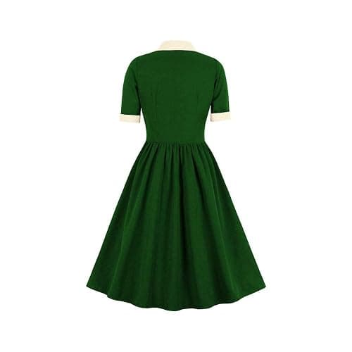 1950s Dresses for Women Vintage Rockabilly Retro Short Sleeve Tie Midi Dress Cocktail Party Evening Prom Gown thumbnail 2