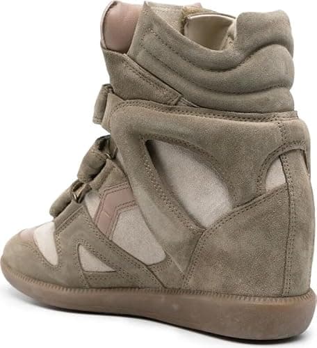 WJZDSJCO Wedge Sneakers for Women Heels Suede Hook and Loop High Heel Platform Tennis Round Toe Triple Strappy Band Casual Vintage Fashion Dressy Comfy Campus Trendy Retro thumbnail 4