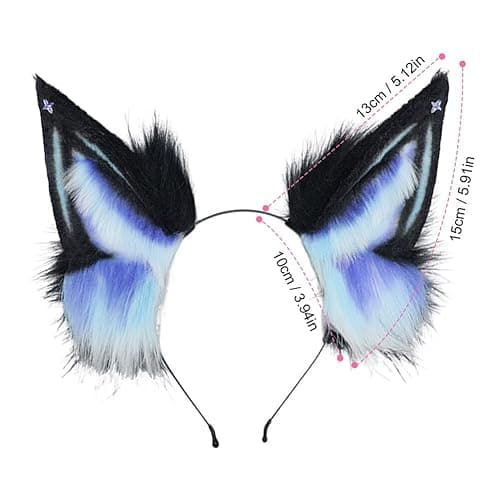 Faux Wolf Ears Headwear Faux Fur Headbands Headdress Halloween Animal Cosplay Costume Accessories for Women thumbnail 3