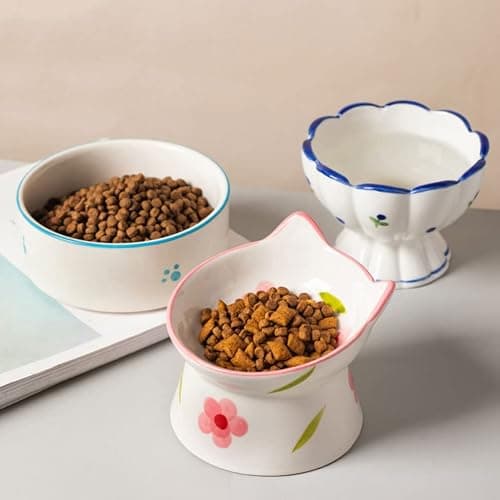 Zerodeko Ceramic Elevated Cat Bowl with Tilted Design 4.5 Inch Raised Pet Feeding Dish for Comfortable Neck Positioning Non-Slip Base Suitable for Small Cats and Dogs thumbnail 5