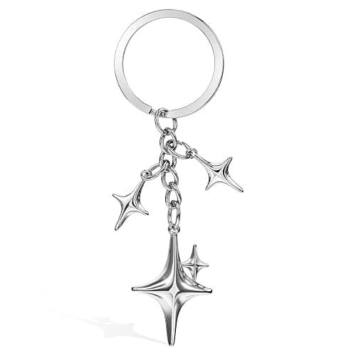 Tyqour Star Keychain Purse Charms Aesthetic Y2k Key Chain Stainless Steel Key Ring Purse Handbag Backpack Bag Charms for Handbags Backpack Car Holder - Image 1