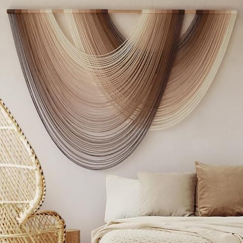 Macrame Wall Hanging Dip-Dye Boho Home Decor Fiber Wall Art Craftsmanship Bedroom Livingroom 57" W x 39" L thumbnail 3