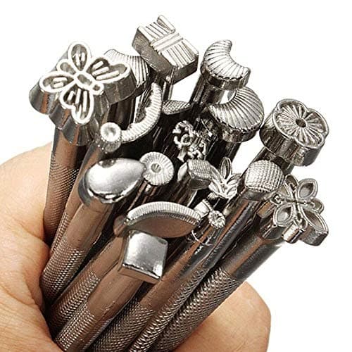 DUJISO 20 PCS Leather Stamping Tool Leather Carving Working Saddle Making Tools DIY Leather Craft Stamps Set DIY Hammer thumbnail 3