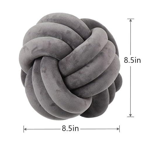 PUXU Knot Pillow Ball Round Cushion Pillows, Children Room Decoration Plush Toys Calming Stress Relief Toy (Dark Gray,8.5in/22cm) thumbnail 3