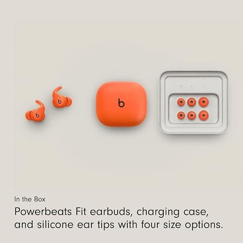 Beats Powerbeats Fit - Wireless Noise Cancelling Workout Earbuds with Secure-Fit Wingtips, Up to 30-Hour Battery Life, Sweat & Water Resistant, Apple & Android Compatible - Spark Orange thumbnail 8