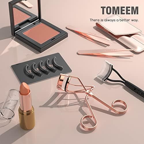 Eyelash Curler with Comb, Professional Volumizing Lash Lift Kit Lash Curler with Refill Pads for Home & Travel Uses, Rose Gold thumbnail 3