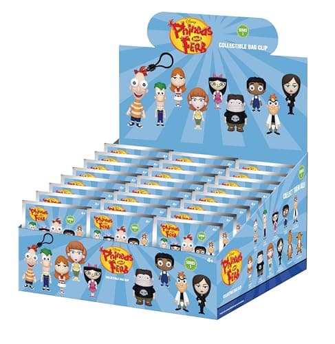 Disney Phineas & Ferb 3D Foam Bag Clip, Series 1 – Blind Bag (ONE Random Figure) Character Keychain/Backpack Accessory | Official Licensed Merchandise thumbnail 3