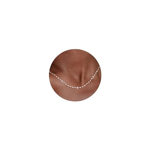 Carffordo 925 Sterling Silver Chain Necklace Link Chain Necklace for Women Simple Dainty 16K Gold Plated Necklace for Women Minimalist Waterproof Silver Necklace Trendy Jewelry Gifts - Image 1