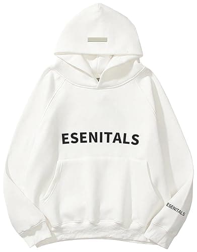ESENITALS Hoodie for Men Fleece Sweatshirt Graphic Pullover Oversize Hip Hop Streetwear Workout Top Heavyweight - Image 1