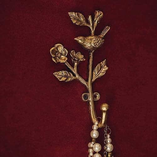 BOOMLATU Vintage Bird on Branch with Flowers Decorative Wall Hooks,Alloy Wall Mounted Coat Hooks for Hanging Coats,Hats,Keys and Purse & Clothes in Hallway, Bathroom (D) thumbnail 4