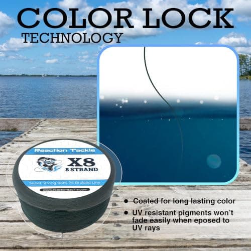 Reaction Tackle Braided Fishing Line - Pro Grade Power Performance for Saltwater or Freshwater Fish - Colored Fishing Line Braid for Extra Visibility thumbnail 9