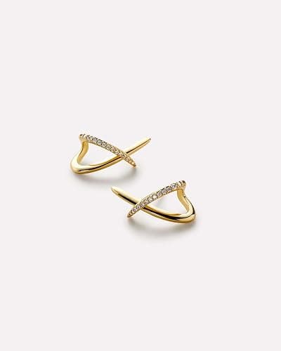 Gold Earrings for Women Trendy,14K Gold Stud Earrings Dainty Earrings Simple Minimalist Cubic Zirconia Diamond Gold Earrings Hypoallergenic Earring for Women Gifts thumbnail 5