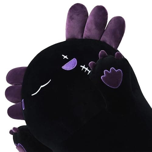 Sausudols Long Axolotl Plush, 27.6” Long Axolotl Body Pillow for Kids, Cute Axolotl Stuffed Animals for Girls, Soft Plushies Toy Gifts for Birthday Dark Purple thumbnail 3