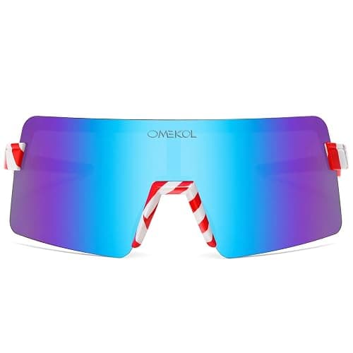 OMEKOL Two Sizes For Adults and Youth Polarized Sunglasses Men Women Outdoor Sport Baseball Glasses UV400 Cycling Eyewear thumbnail 7