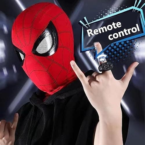 DCKENGO Halloween Hero Mask with Moving Eyes, Realistic Role Play Mask Costume for Cosplay, Birthday Gift for Big Kids/Adults thumbnail 3