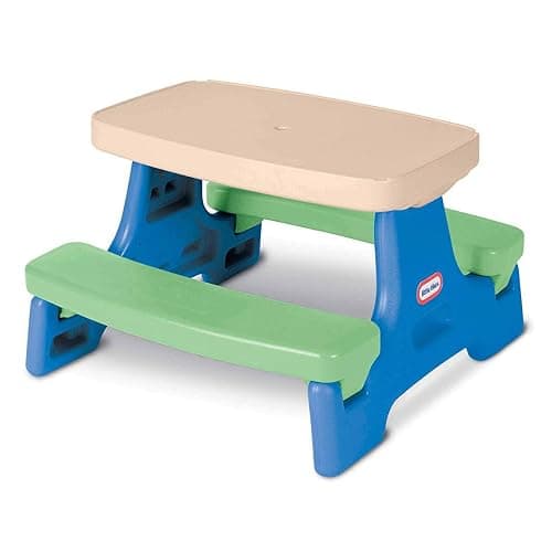 Little Tikes Easy Store Jr. Kid Picnic Play Table, Blue,green - Image 1