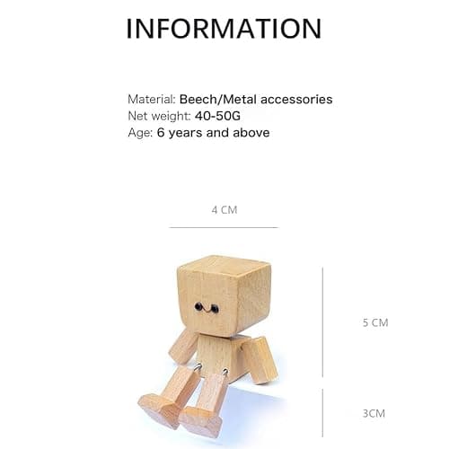 Charming Little Wooden Figure That Sways with 12pcs Magnetic Expressions, Funny Shaking Feet Wooden Man Figure, NEW Cute Car Dashboard Desktop Decor Ornaments thumbnail 3